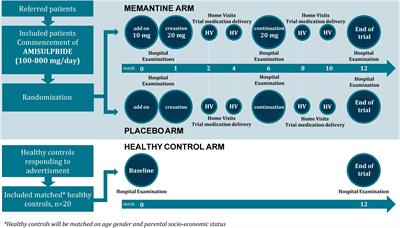 Add-On MEmaNtine to Dopamine Antagonism to Improve Negative Symptoms at First Psychosis- the AMEND Trial Protocol